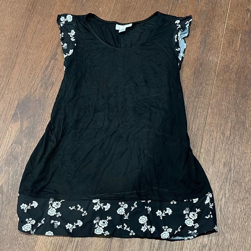 Women’s Motherhood Maternity Black Long Top Size Large